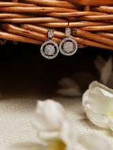 Fashionable Double Halo Stone Earrings - silvermark